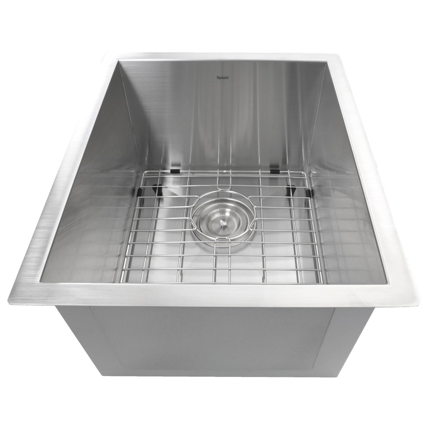 Nantucket Sinks Pro Series 15" Rectangle Undermount Brushed Satin 304 Stainless Steel Single Bowl Zero Radius Bar/Prep Sink