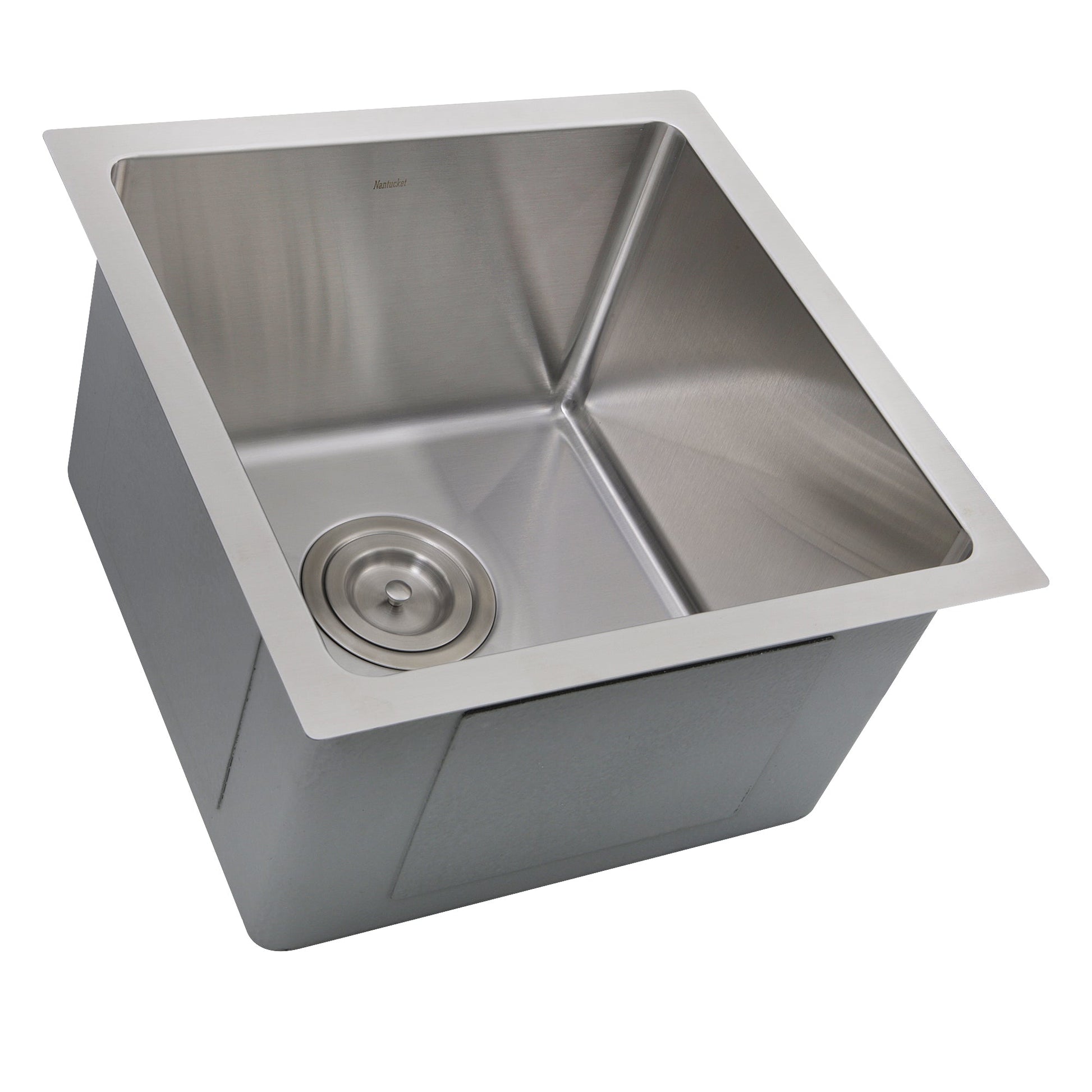 Nantucket Sinks Pro Series 15" Square Undermount Brushed Satin 304 Stainless Steel Single Bowl Small Radius Bar/Prep Sink