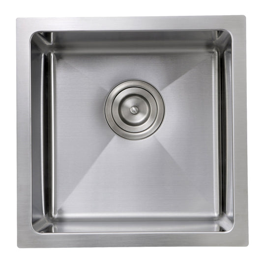 Nantucket Sinks Pro Series 15" Square Undermount Brushed Satin 304 Stainless Steel Single Bowl Small Radius Bar/Prep Sink