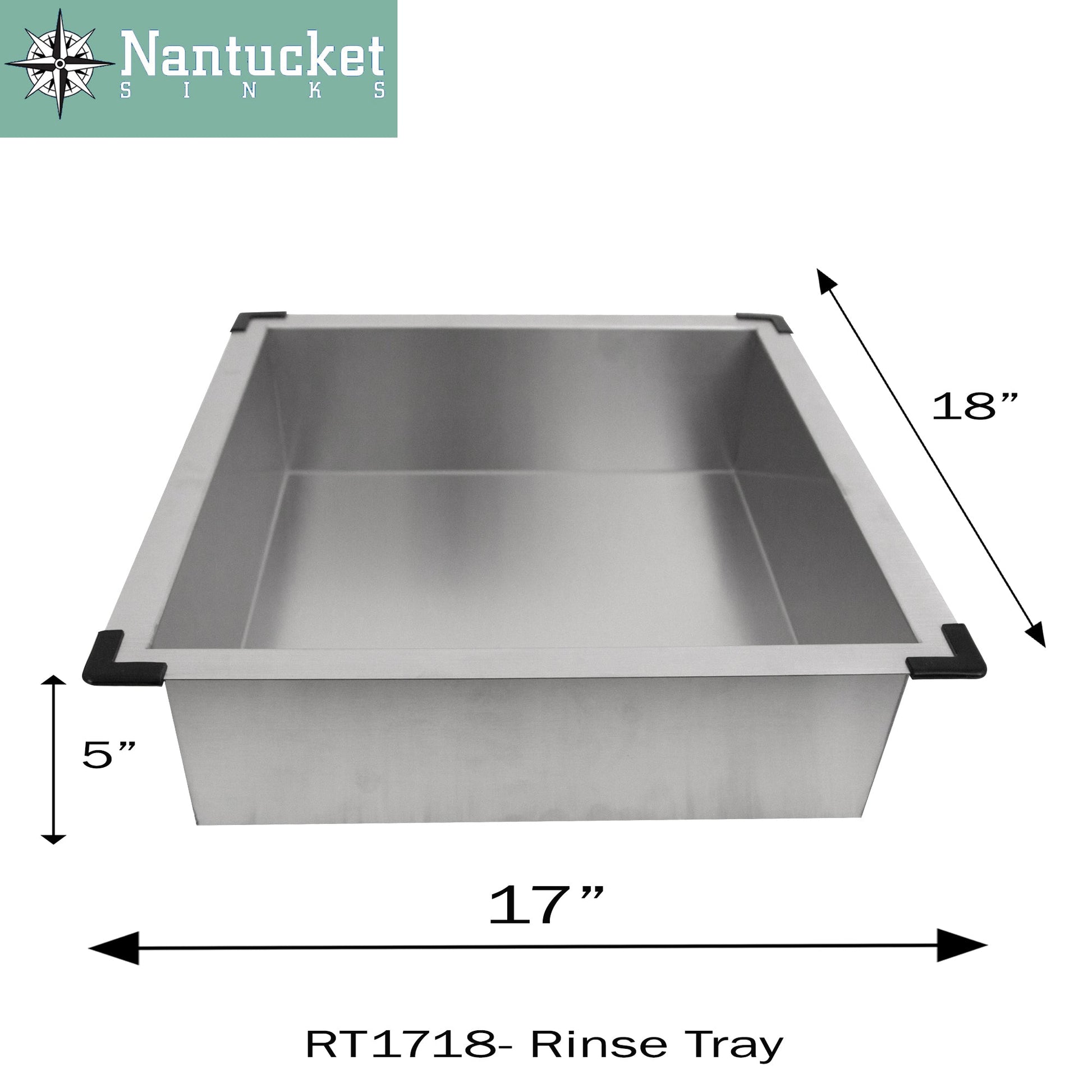 Nantucket Sinks Pro Series 18" Brushed Satin Stainless Steel Deluxe Rinse Tray