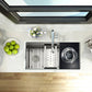 Nantucket Sinks Pro Series 18" Prep Station Black HDPE With Stainless Bins Colander and Bowl Server