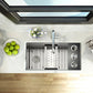 Nantucket Sinks Pro Series 18" Prep Station Black HDPE With Stainless Bins Condiment Server