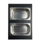 Nantucket Sinks Pro Series 18" Prep Station Black HDPE With Stainless Bins Set of 2 Rectangular Condiment Servers