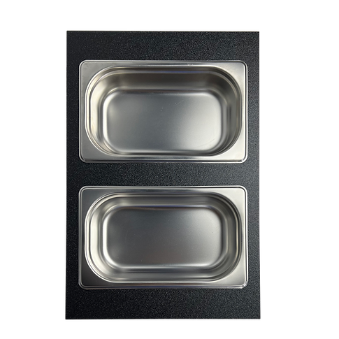 Nantucket Sinks Pro Series 18" Prep Station Black HDPE With Stainless Bins Set of 2 Rectangular Condiment Servers