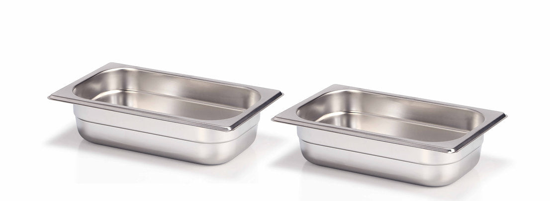 Nantucket Sinks Pro Series 18" Prep Station Black HDPE With Stainless Bins Set of 2 Rectangular Condiment Servers