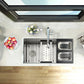 Nantucket Sinks Pro Series 18" Prep Station Black HDPE With Stainless Bins Set of 2 Rectangular Condiment Servers