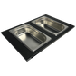 Nantucket Sinks Pro Series 18" Prep Station Black HDPE With Stainless Bins Set of 2 Rectangular Condiment Servers