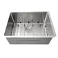 Nantucket Sinks Pro Series 23" Rectangle Undermount Brushed Satin Silver 304 Stainless Steel Single Bowl Small Radius Corners Kitchen Sink