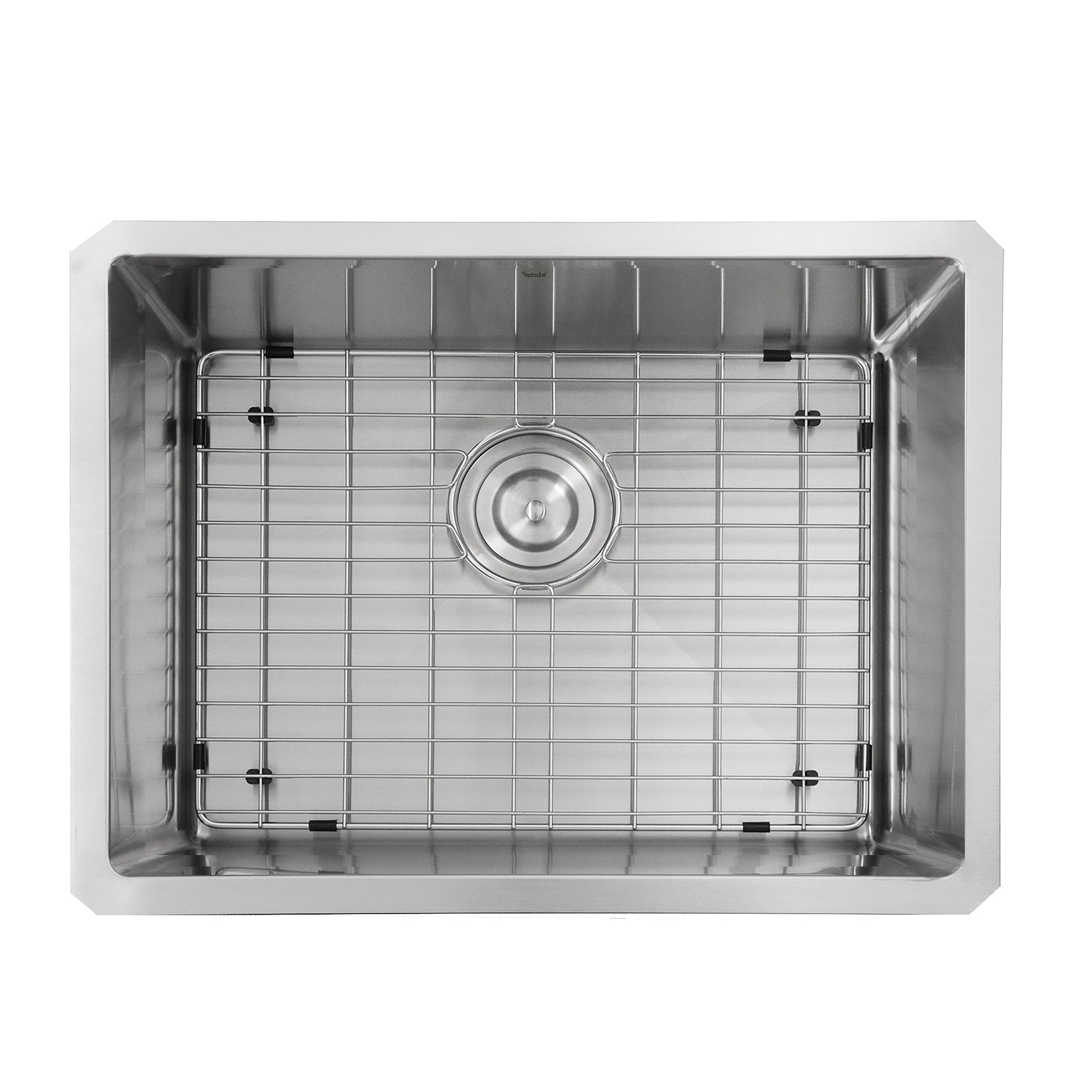 Nantucket Sinks Pro Series 23" Rectangle Undermount Brushed Satin Silver 304 Stainless Steel Single Bowl Small Radius Corners Kitchen Sink