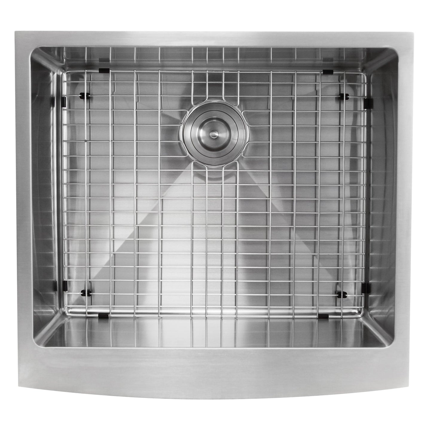 Nantucket Sinks Pro Series 24" Rectangle Undermount Brushed Satin Silver 304 Stainless Steel Single Bowl Farmhouse Apron Kitchen Sink