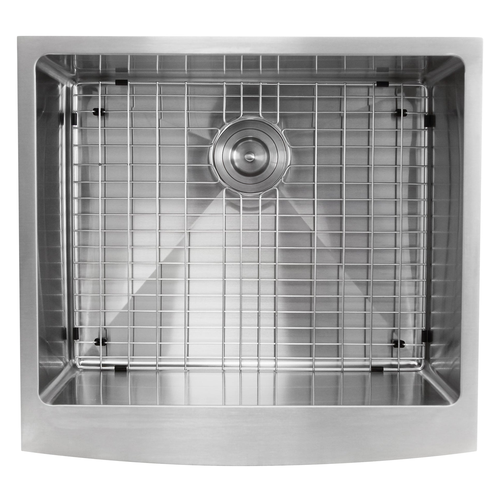 Nantucket Sinks Pro Series 24" Rectangle Undermount Brushed Satin Silver 304 Stainless Steel Single Bowl Farmhouse Apron Kitchen Sink