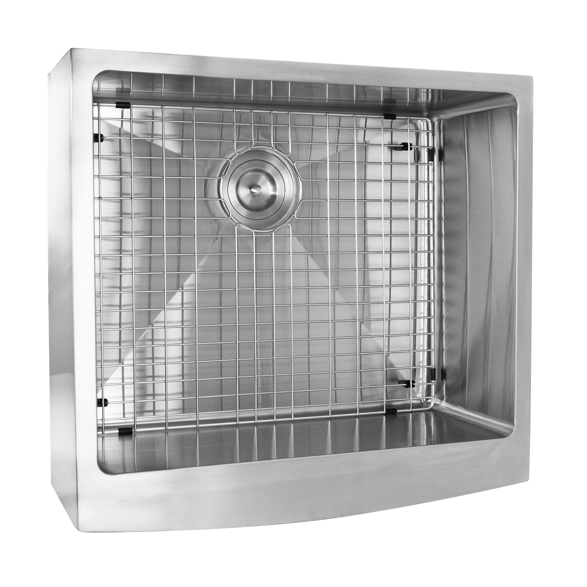 Nantucket Sinks Pro Series 24" Rectangle Undermount Brushed Satin Silver 304 Stainless Steel Single Bowl Farmhouse Apron Kitchen Sink