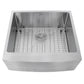 Nantucket Sinks Pro Series 24" Rectangle Undermount Brushed Satin Silver 304 Stainless Steel Single Bowl Farmhouse Apron Kitchen Sink