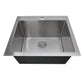 Nantucket Sinks Pro Series 25" Rectangle Topmount Brushed Satin 304 Stainless Steel Single Bowl Small Radius Laundry Sink