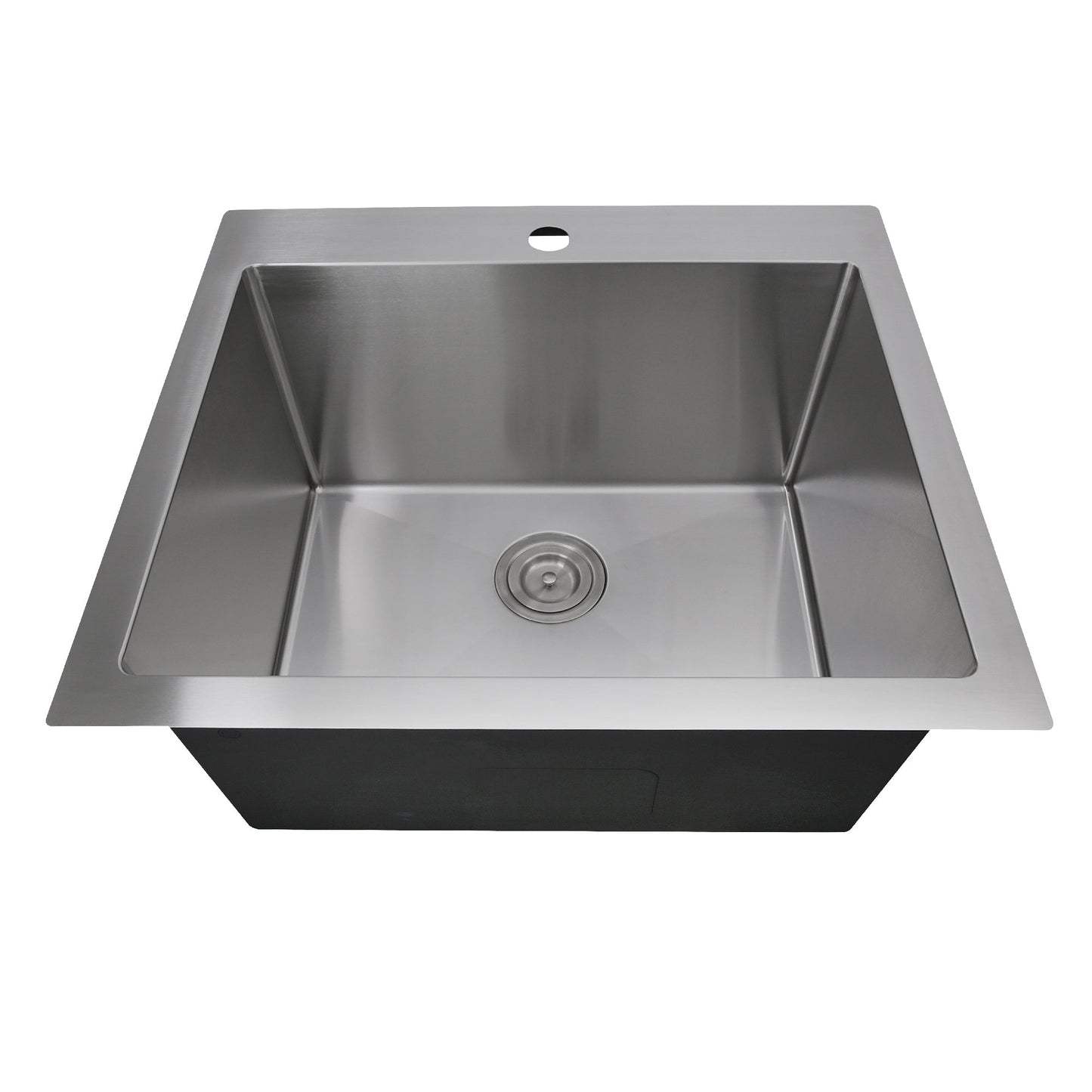 Nantucket Sinks Pro Series 25" Rectangle Topmount Brushed Satin 304 Stainless Steel Single Bowl Small Radius Laundry Sink