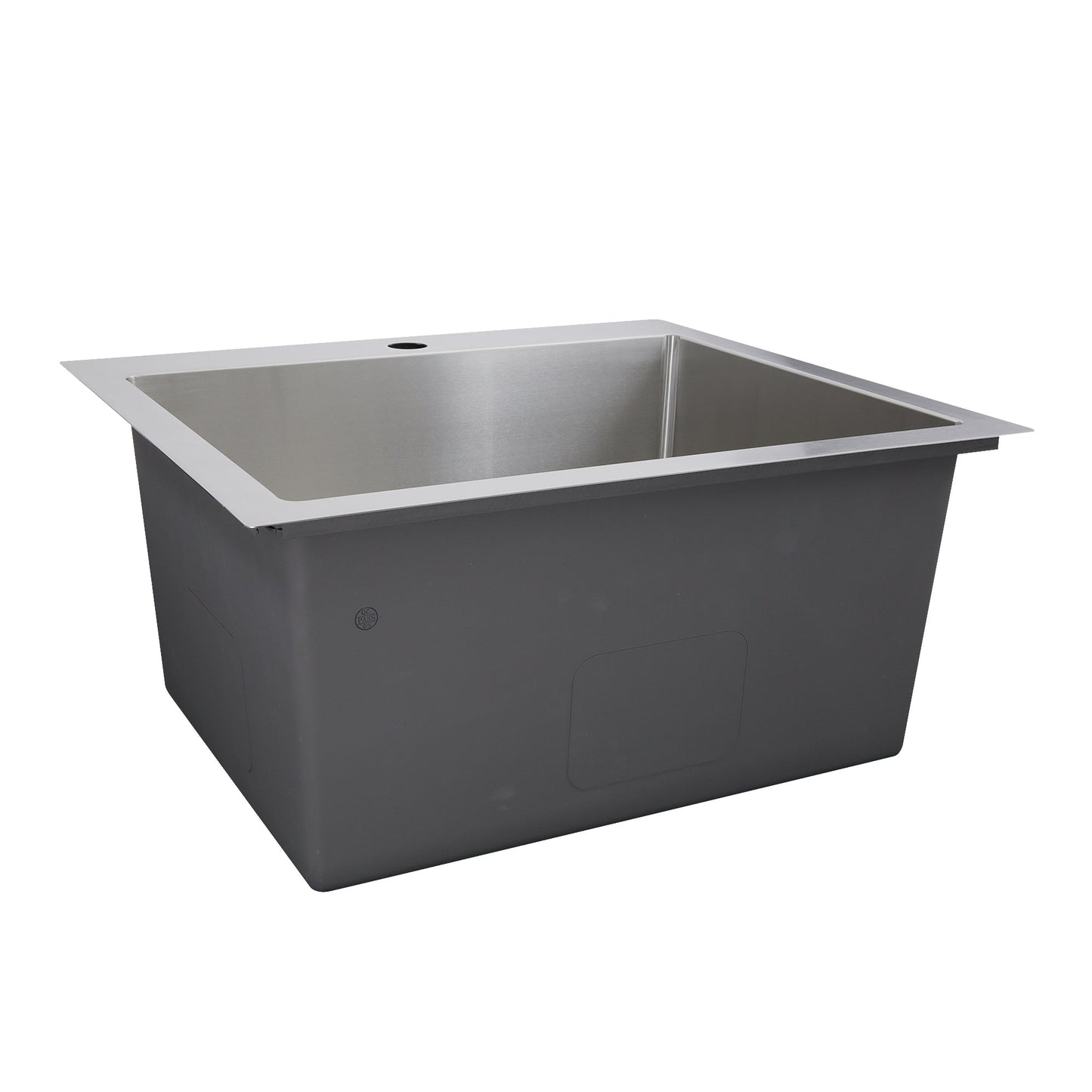 Nantucket Sinks Pro Series 25" Rectangle Topmount Brushed Satin 304 Stainless Steel Single Bowl Small Radius Laundry Sink