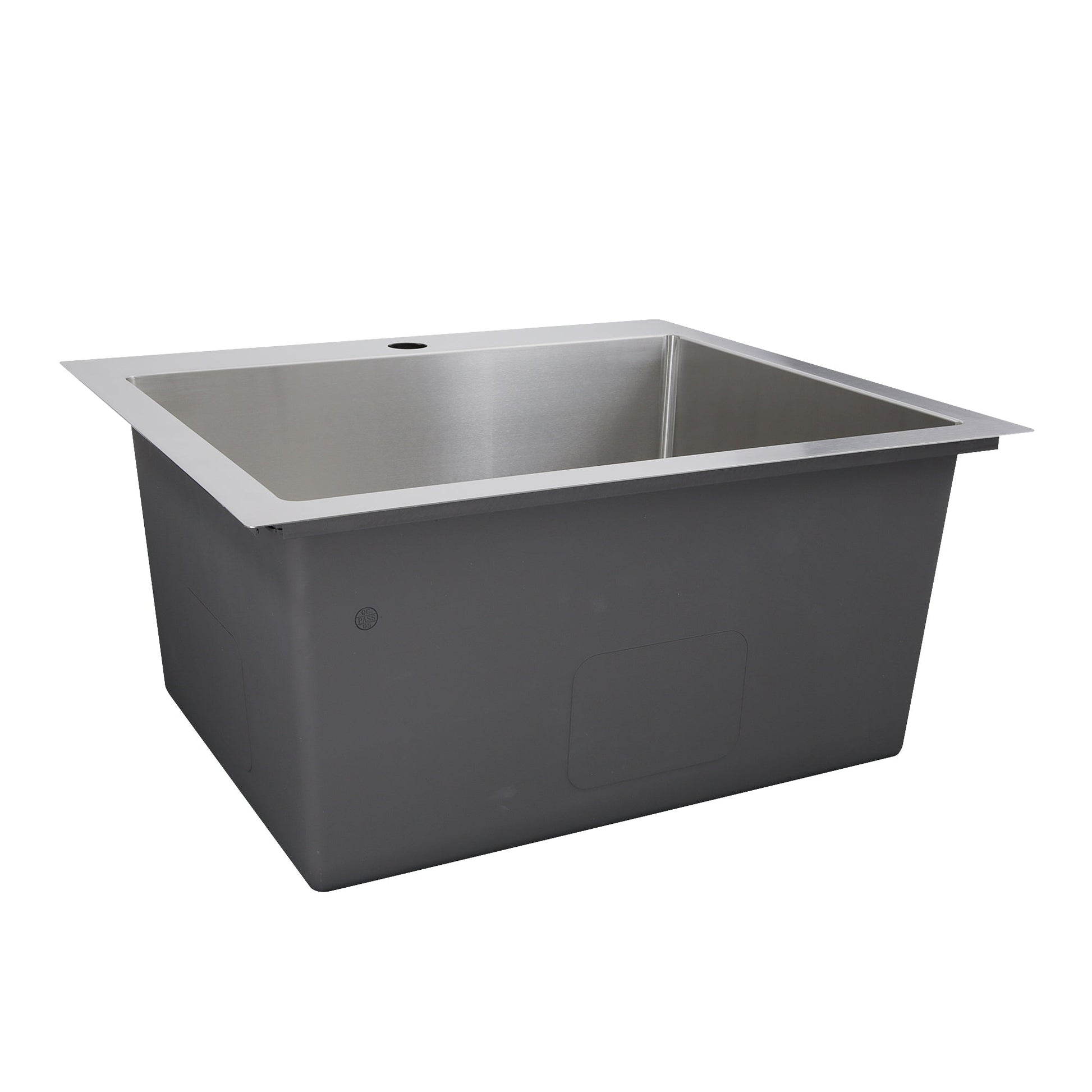 Nantucket Sinks Pro Series 25" Rectangle Topmount Brushed Satin 304 Stainless Steel Single Bowl Small Radius Laundry Sink
