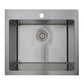 Nantucket Sinks Pro Series 25" Rectangle Topmount Brushed Satin 304 Stainless Steel Single Bowl Small Radius Laundry Sink