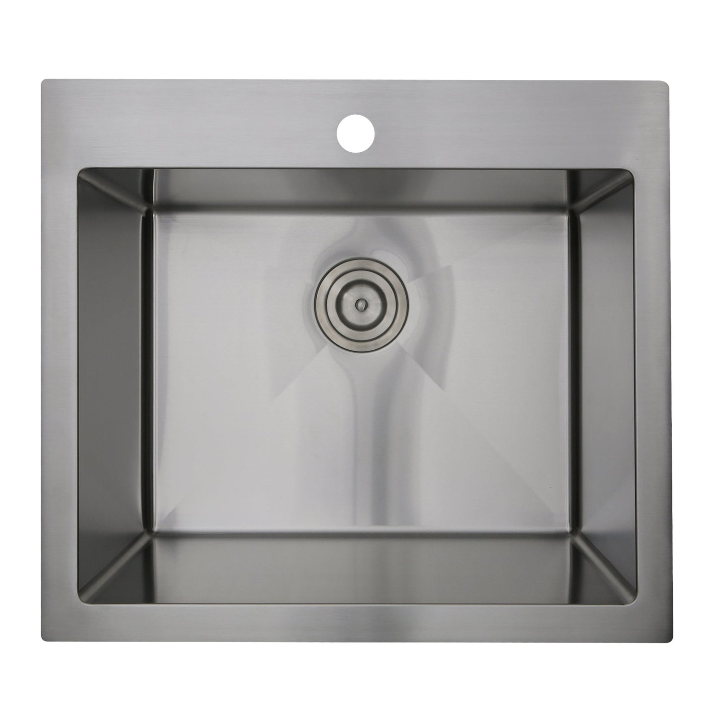 Nantucket Sinks Pro Series 25" Rectangle Topmount Brushed Satin 304 Stainless Steel Single Bowl Small Radius Laundry Sink