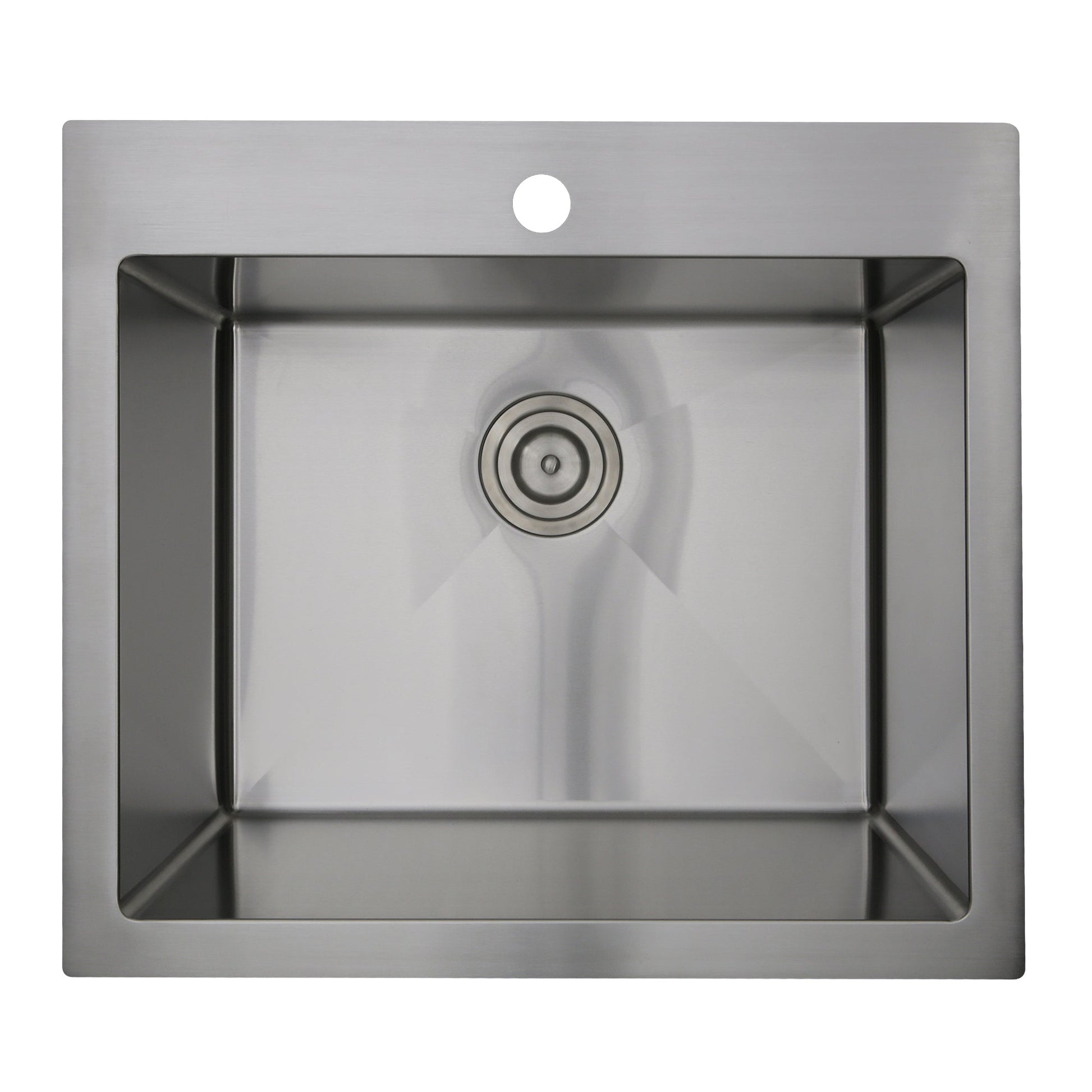 Nantucket Sinks Pro Series 25" Rectangle Topmount Brushed Satin 304 Stainless Steel Single Bowl Small Radius Laundry Sink