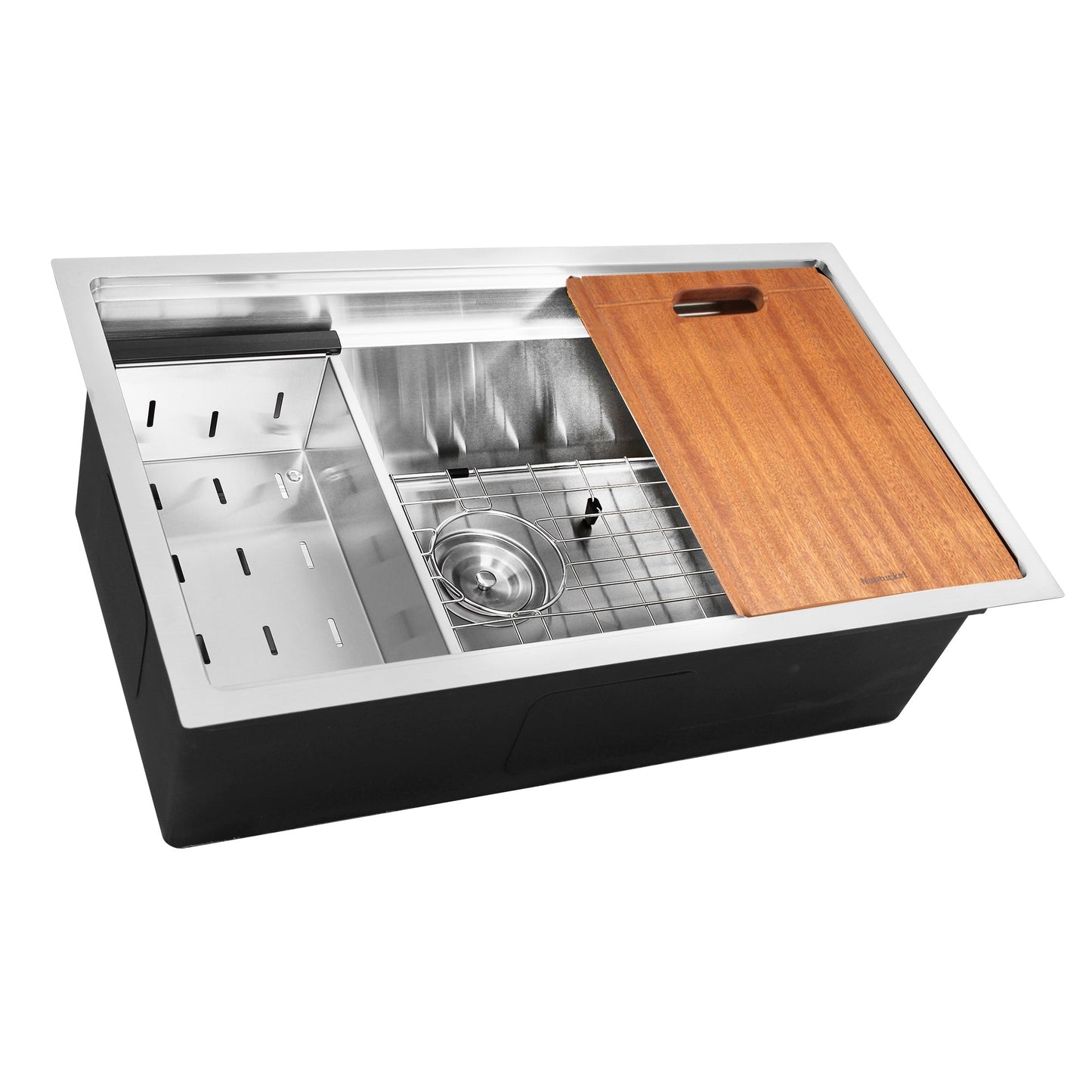Nantucket Sinks Pro Series 28" Rectangle Undermount Brushed Satin 304 Stainless Steel Single Bowl Kitchen Sink