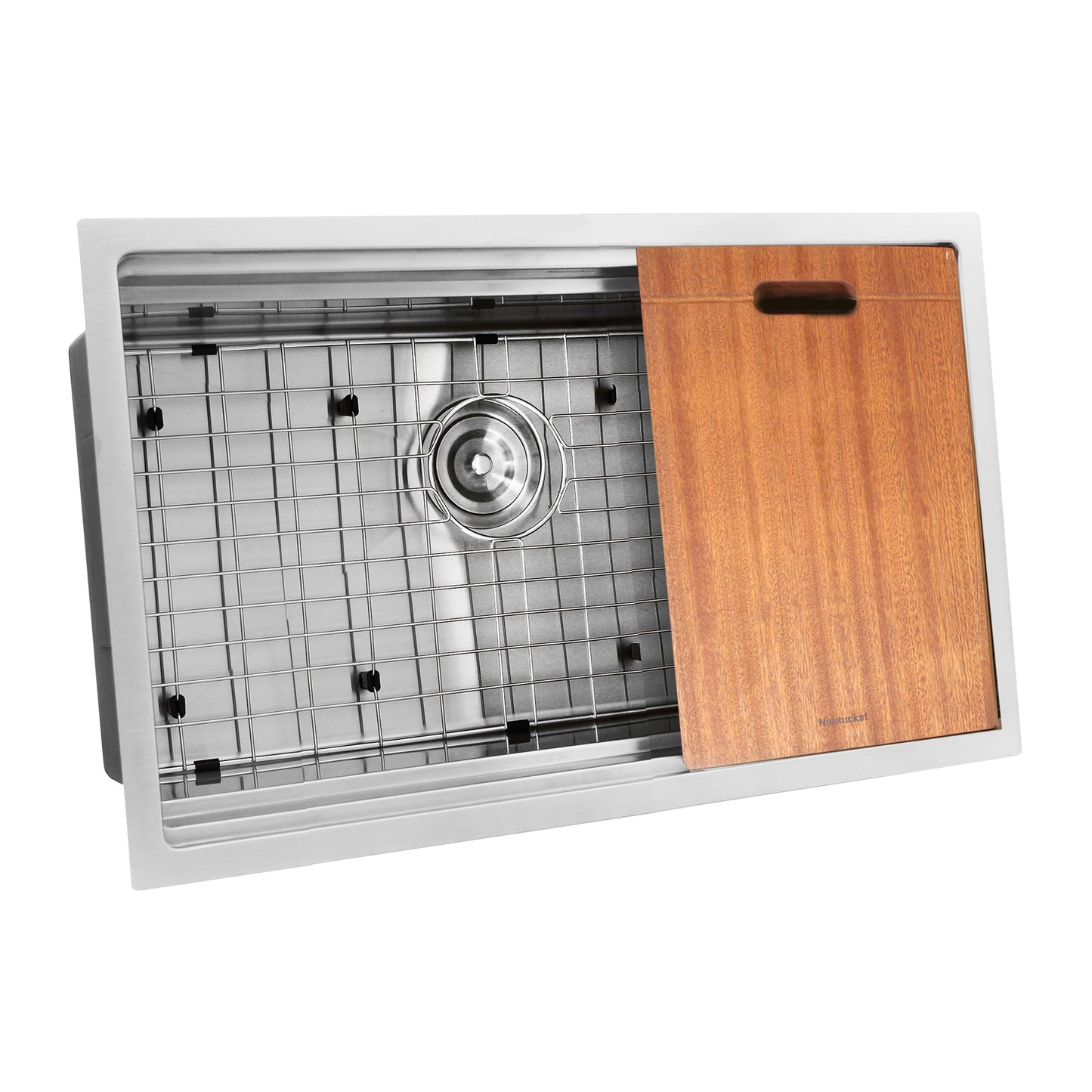Nantucket Sinks Pro Series 28" Rectangle Undermount Brushed Satin 304 Stainless Steel Single Bowl Kitchen Sink