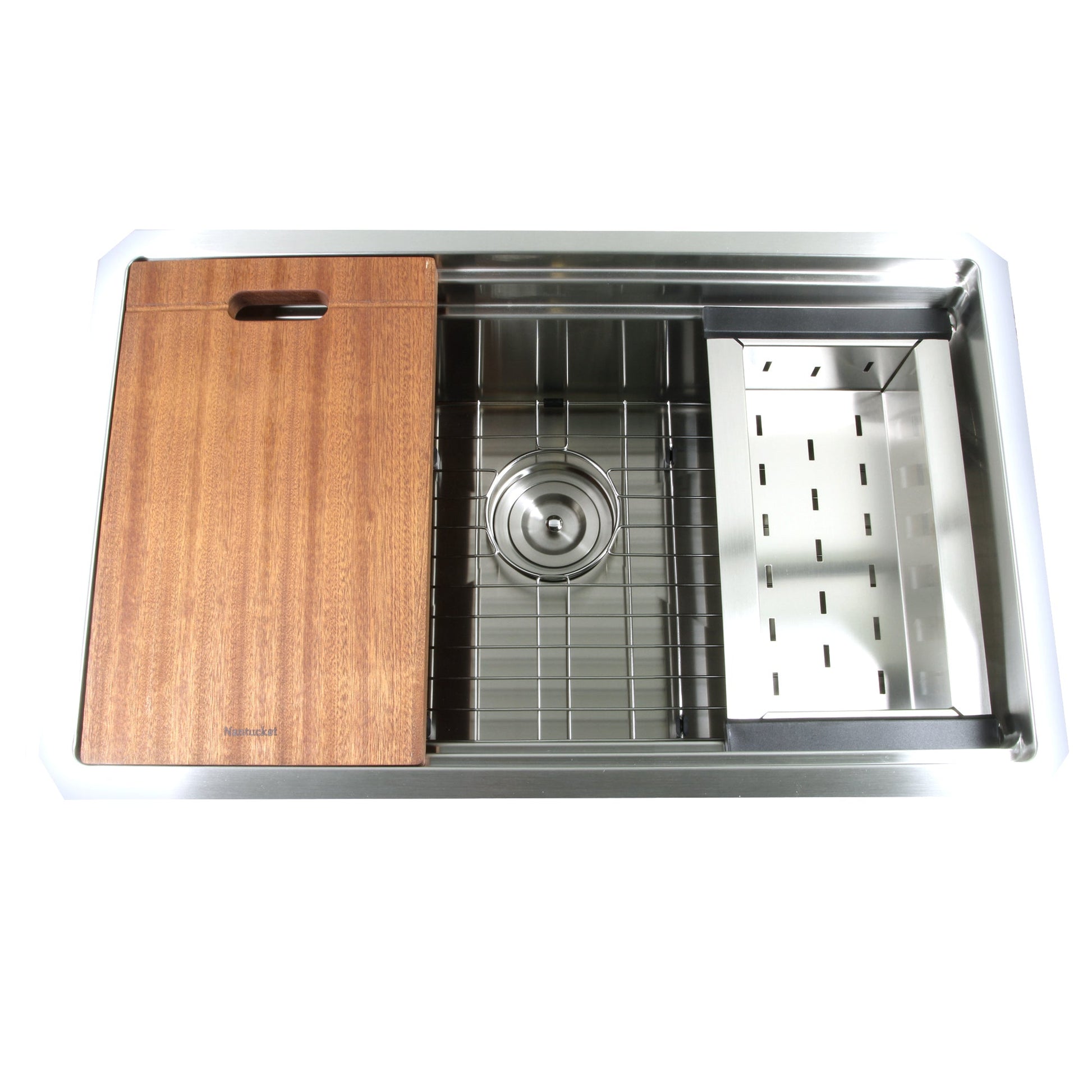 Nantucket Sinks Pro Series 28" Rectangle Undermount Brushed Satin 304 Stainless Steel Single Bowl Kitchen Sink