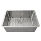 Nantucket Sinks Pro Series 28" Rectangle Undermount Brushed Satin Silver 304 Stainless Steel Single Bowl Small Radius Corners Kitchen Sink