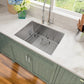 Nantucket Sinks Pro Series 28" Rectangle Undermount Brushed Satin Silver 304 Stainless Steel Single Bowl Small Radius Corners Kitchen Sink