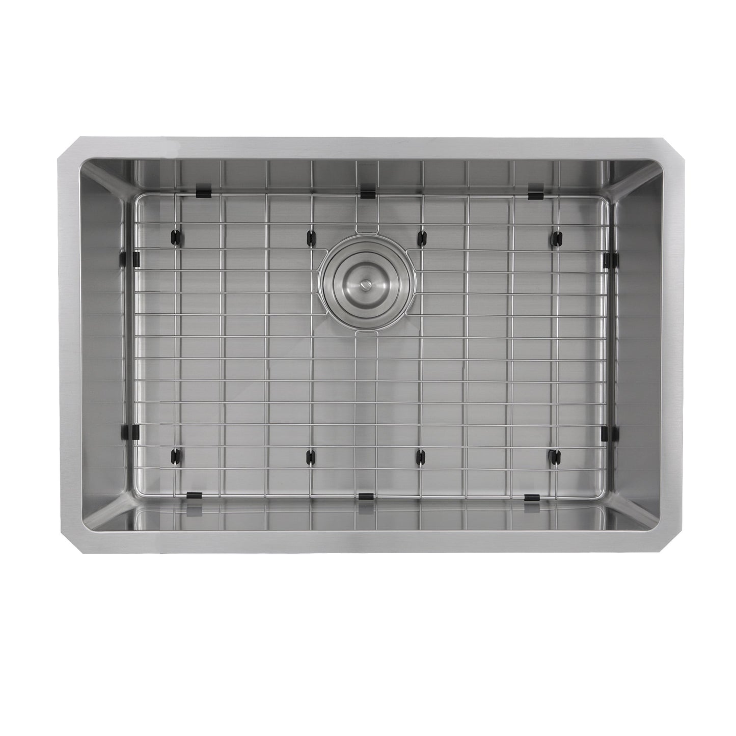 Nantucket Sinks Pro Series 28" Rectangle Undermount Brushed Satin Silver 304 Stainless Steel Single Bowl Small Radius Corners Kitchen Sink