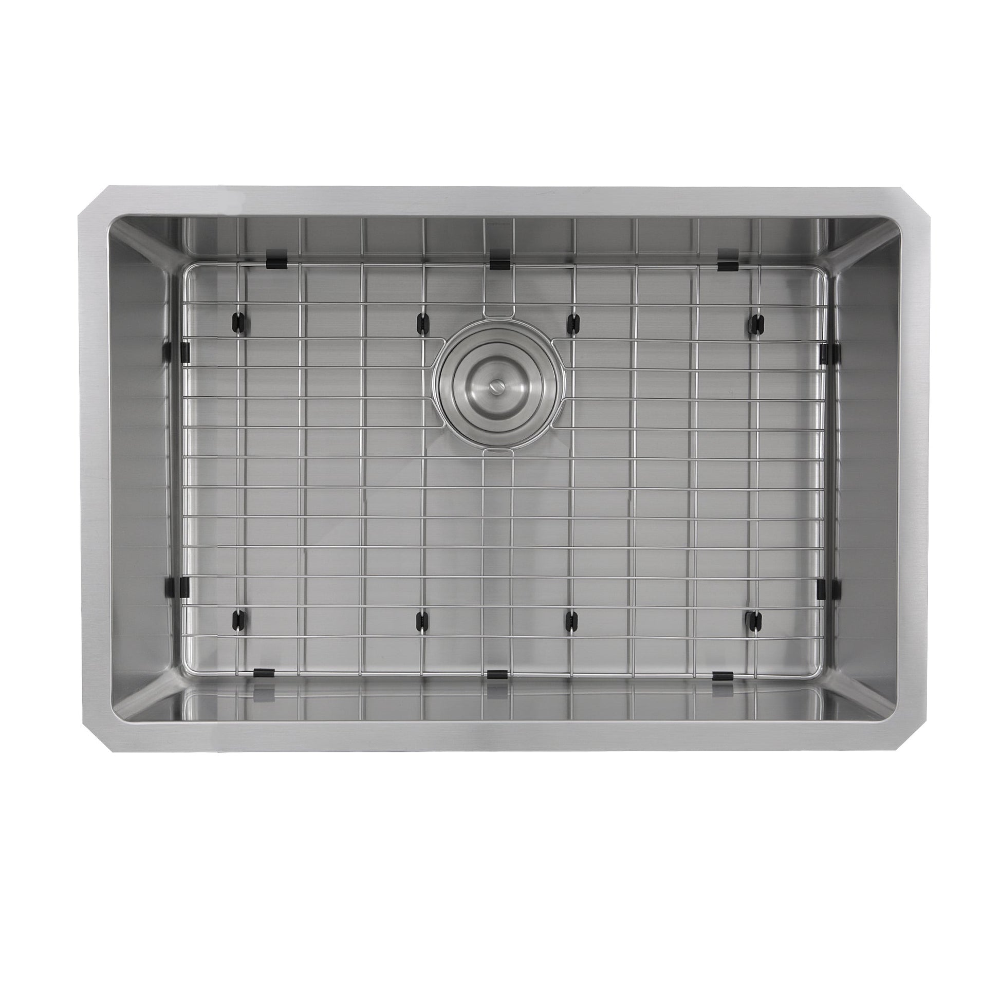 Nantucket Sinks Pro Series 28" Rectangle Undermount Brushed Satin Silver 304 Stainless Steel Single Bowl Small Radius Corners Kitchen Sink