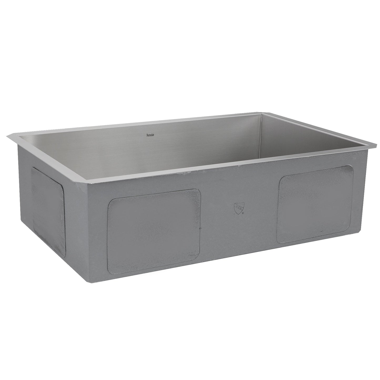 Nantucket Sinks Pro Series 28" Rectangle Undermount Brushed Satin Silver 304 Stainless Steel Single Bowl Zero Radius 8" Deep Kitchen Sink