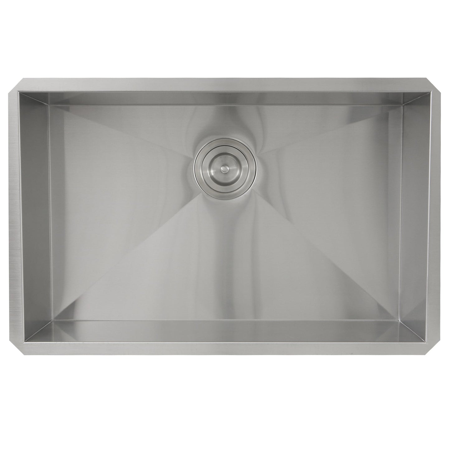 Nantucket Sinks Pro Series 28" Rectangle Undermount Brushed Satin Silver 304 Stainless Steel Single Bowl Zero Radius 8" Deep Kitchen Sink