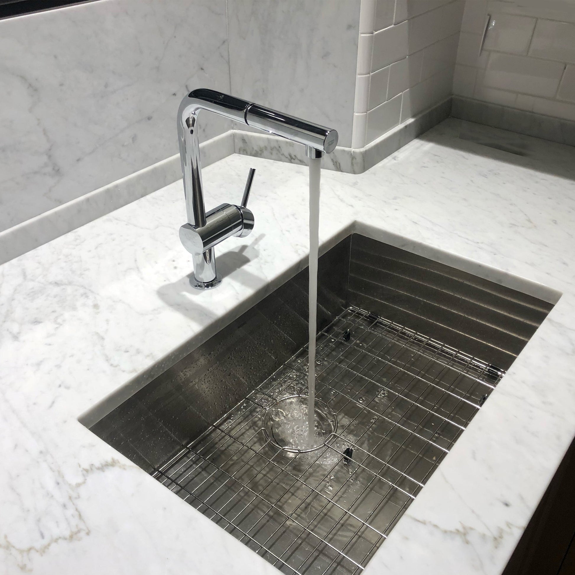 Nantucket Sinks Pro Series 28" Rectangle Undermount Brushed Satin Silver 304 Stainless Steel Single Bowl Zero Radius 8" Deep Kitchen Sink