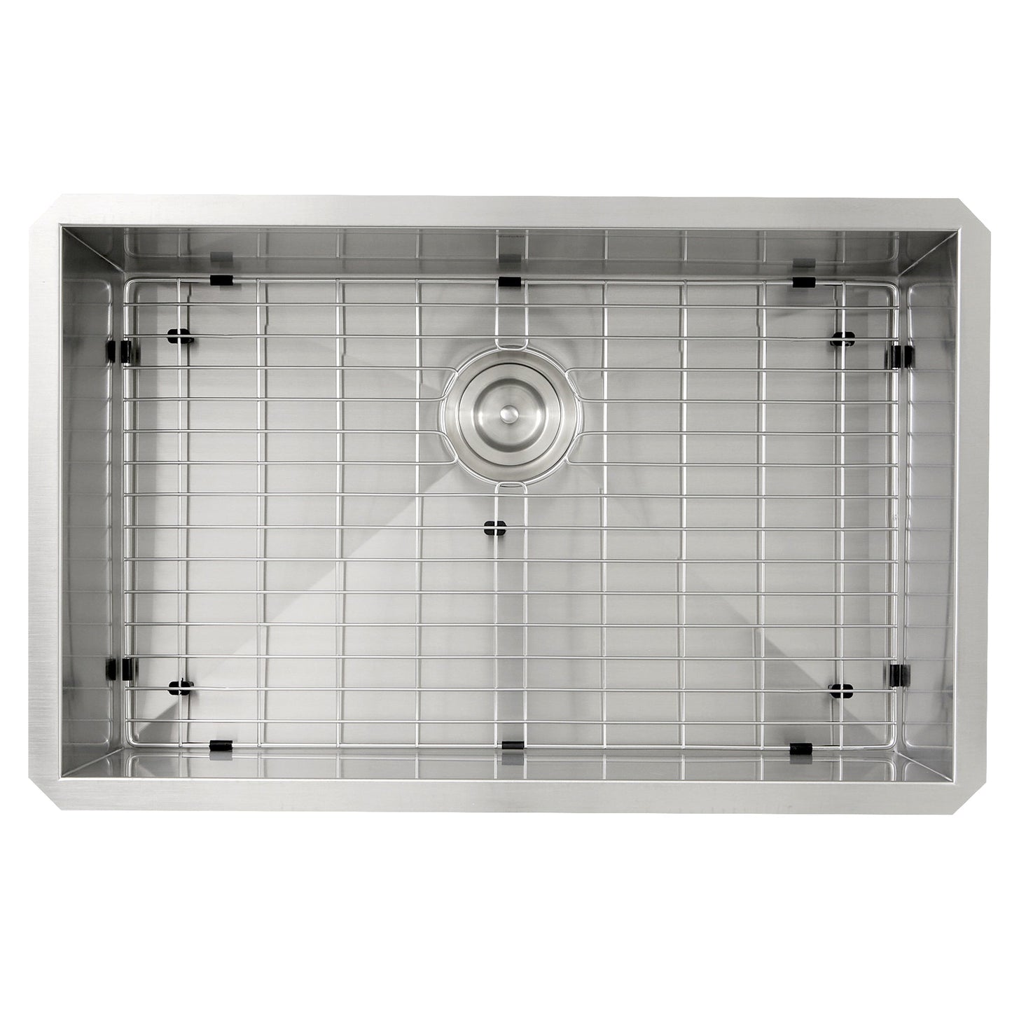 Nantucket Sinks Pro Series 28" Rectangle Undermount Brushed Satin Silver 304 Stainless Steel Single Bowl Zero Radius 8" Deep Kitchen Sink