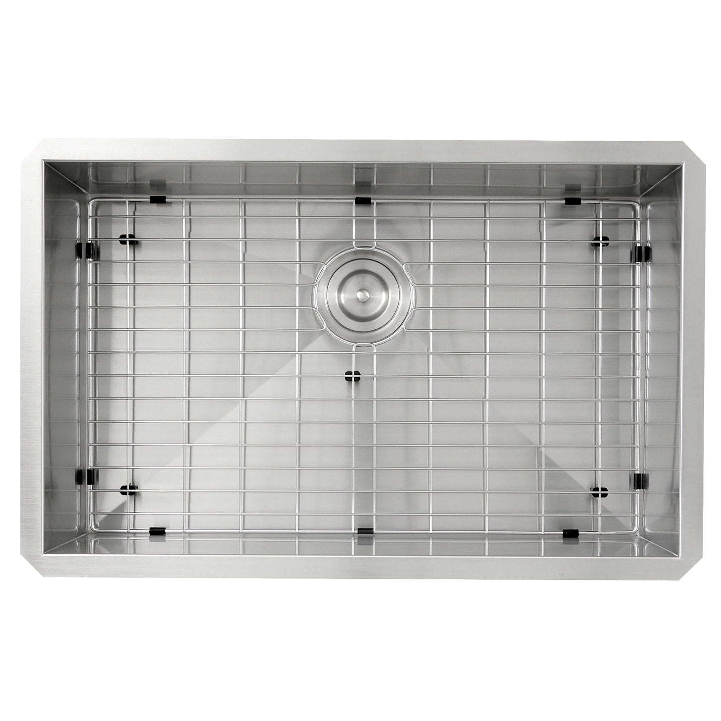 Nantucket Sinks Pro Series 28" Rectangle Undermount Brushed Satin Silver 304 Stainless Steel Single Bowl Zero Radius Kitchen Sink