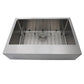 Nantucket Sinks Pro Series 30" Rectangle Undermount Brushed Satin 304 Stainless Steel Single Bowl Patented Design Apron Kitchen Sink