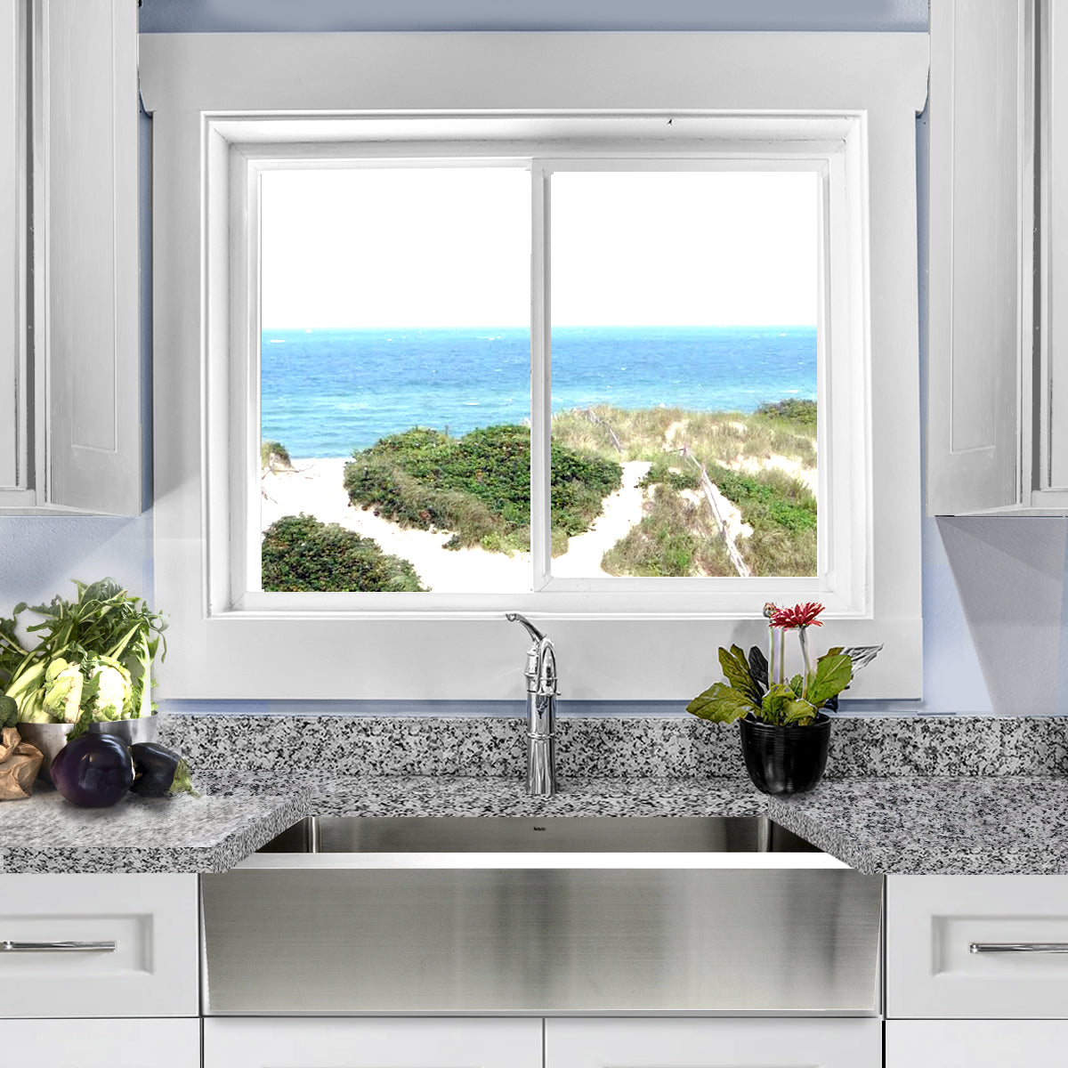 Nantucket Sinks Pro Series 30" Rectangle Undermount Brushed Satin 304 Stainless Steel Single Bowl Patented Design Apron Kitchen Sink