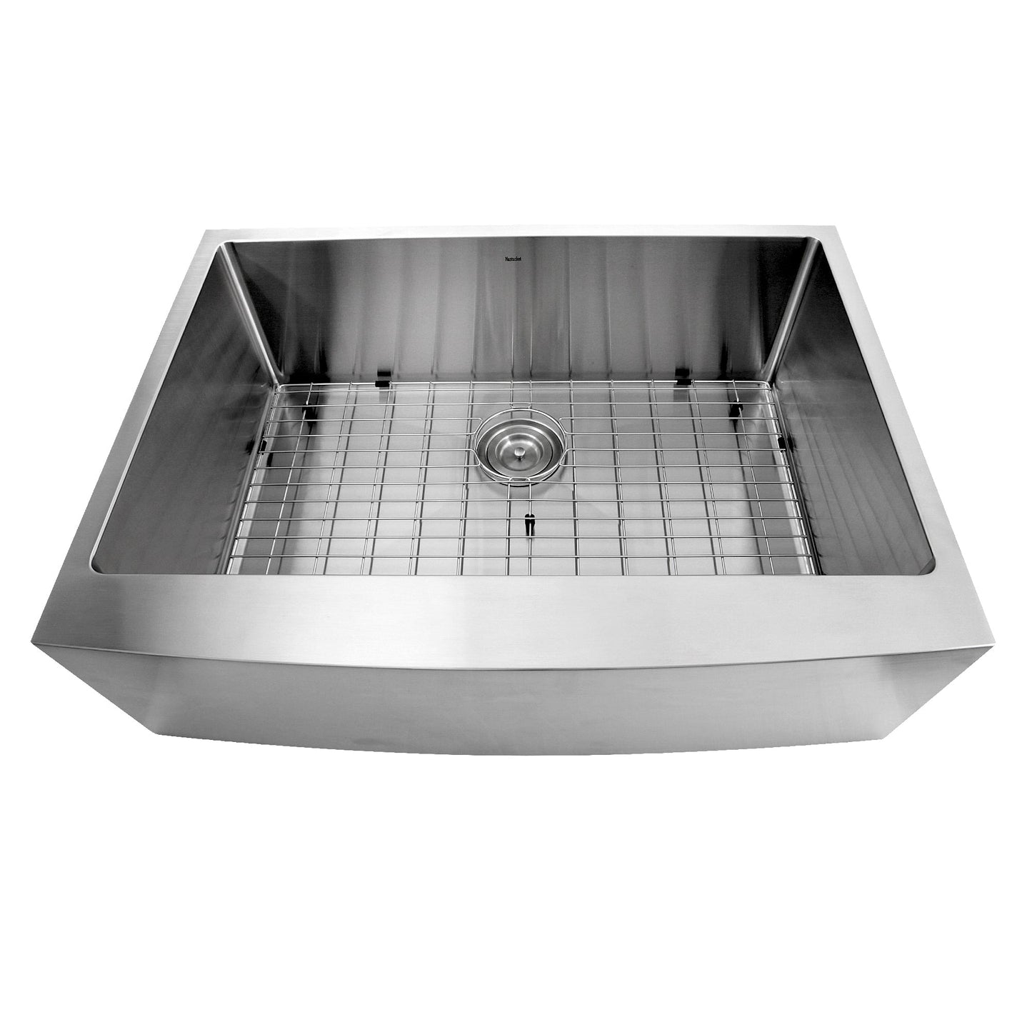 Nantucket Sinks Pro Series 30" Rectangle Undermount Brushed Satin Silver 304 Stainless Steel Single Bowl Farmhouse Apron Kitchen Sink