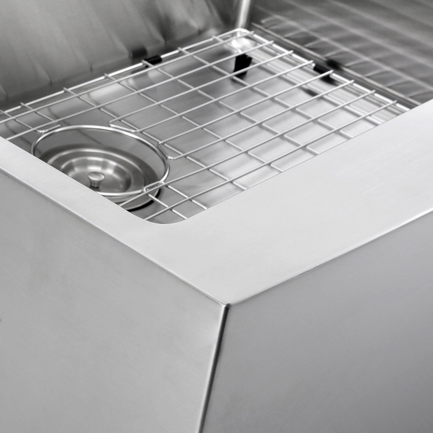 Nantucket Sinks Pro Series 30" Rectangle Undermount Brushed Satin Silver 304 Stainless Steel Single Bowl Farmhouse Apron Kitchen Sink