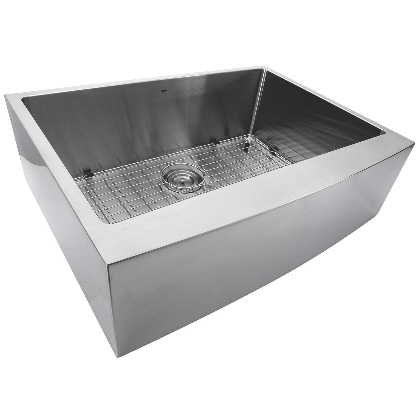 Nantucket Sinks Pro Series 30" Rectangle Undermount Brushed Satin Silver 304 Stainless Steel Single Bowl Farmhouse Apron Kitchen Sink
