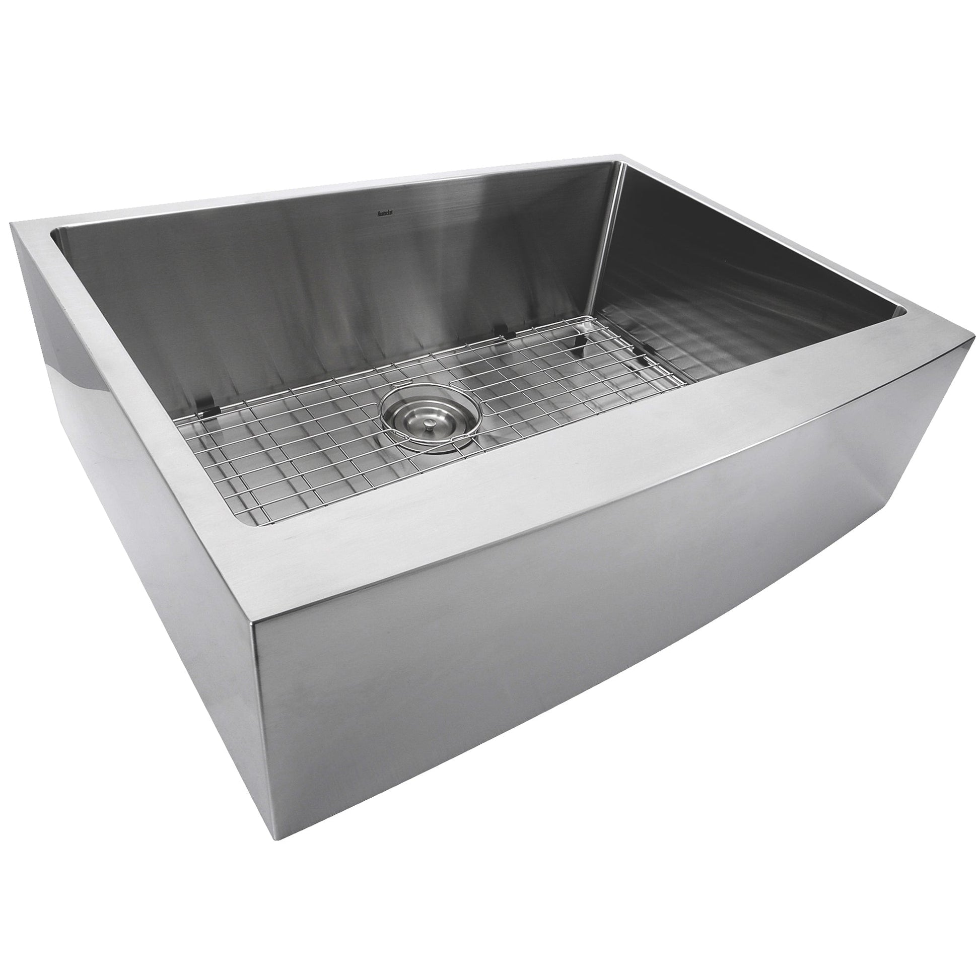 Nantucket Sinks Pro Series 30" Rectangle Undermount Brushed Satin Silver 304 Stainless Steel Single Bowl Farmhouse Apron Kitchen Sink