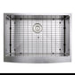Nantucket Sinks Pro Series 30" Rectangle Undermount Brushed Satin Silver 304 Stainless Steel Single Bowl Farmhouse Apron Kitchen Sink