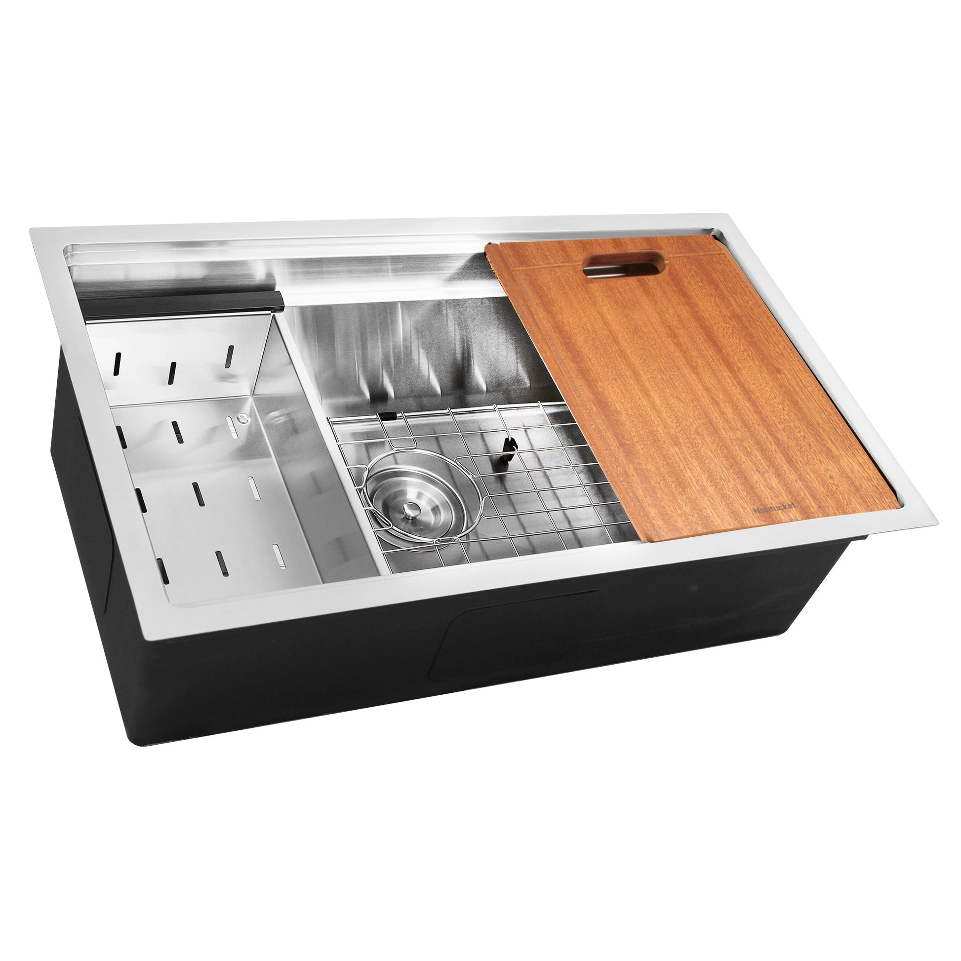 Nantucket Sinks Pro Series 30" Rectangle Undermount Brushed Satin Silver 304 Stainless Steel Single Bowl Kitchen Sink