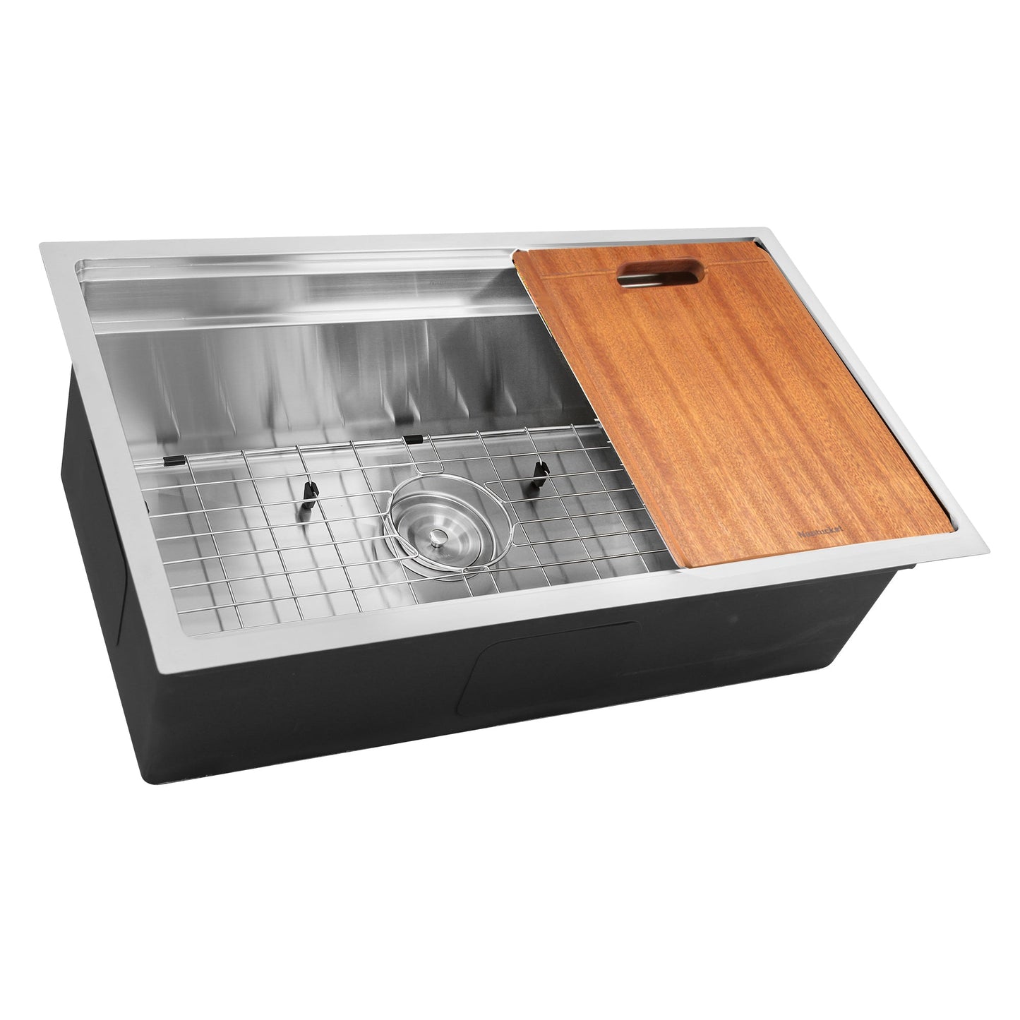 Nantucket Sinks Pro Series 30" Rectangle Undermount Brushed Satin Silver 304 Stainless Steel Single Bowl Kitchen Sink