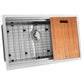 Nantucket Sinks Pro Series 30" Rectangle Undermount Brushed Satin Silver 304 Stainless Steel Single Bowl Kitchen Sink