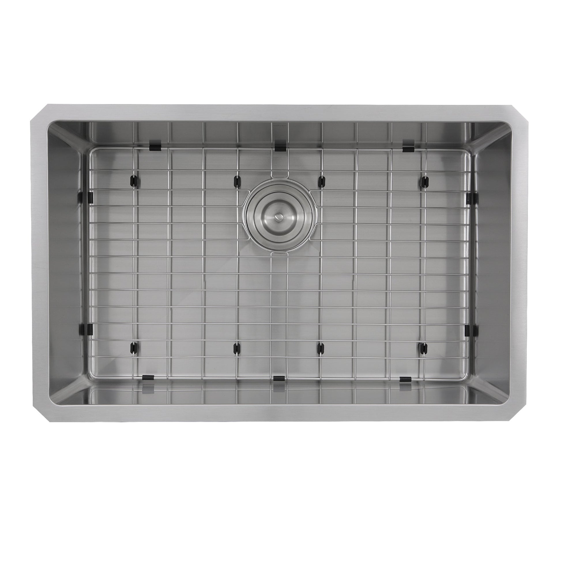 Nantucket Sinks Pro Series 30" Rectangle Undermount Brushed Satin Silver 304 Stainless Steel Single Bowl Small Radius Corners Kitchen Sink