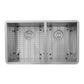Nantucket Sinks Pro Series 32" Rectangle Undermount Brushed Satin Silver 304 Stainless Steel 55/45 Offset Double Bowl Zero Radius Kitchen Sink