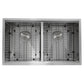 Nantucket Sinks Pro Series 32" Rectangle Undermount Brushed Satin Silver 304 Stainless Steel Double Equal Prep Station Small Radius Kitchen Sink With Accessories