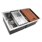 Nantucket Sinks Pro Series 32" Rectangle Undermount Brushed Satin Silver 304 Stainless Steel Double Equal Prep Station Small Radius Kitchen Sink With Accessories